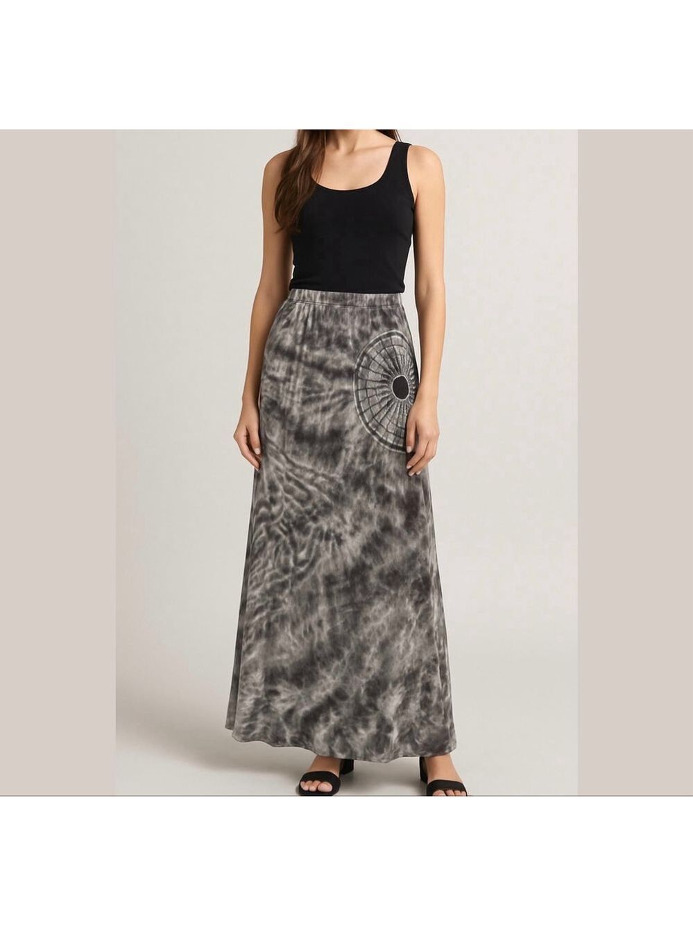 Testament tie dye maxi high-low t-shirt jersey material skirt Sz XS oversized